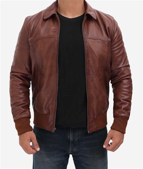 Fashion Jackets And Coats New York Genuine Lambskin Leather Brown Bomber
