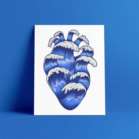 Wave Heart Print Heyemilydee Shop