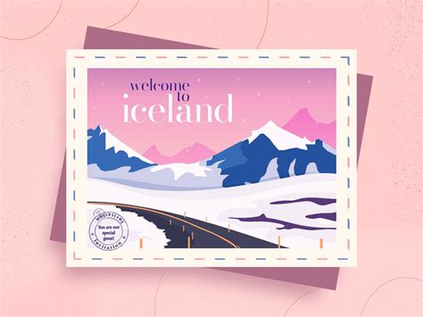 Welcome To Iceland Postcard By Artoon Solutions On Dribbble