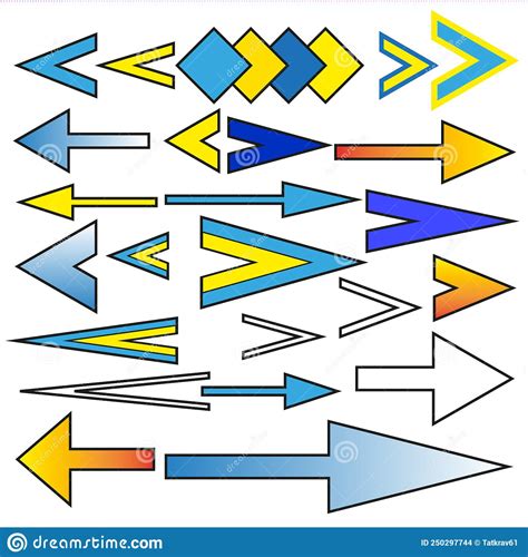Different Straight Arrows Set For Decorative Design Graphic Elements