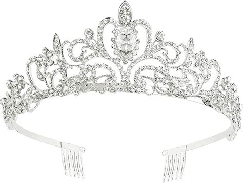 Queen Tiaras And Crown With Comb For Women Silver Crystal Headband