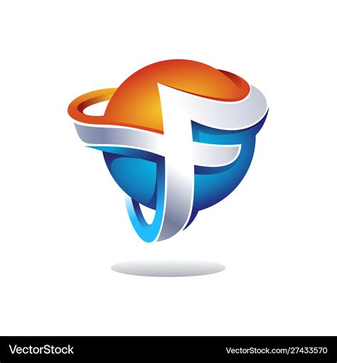 Abstract Letter F Logo Design Inspiration Vector Image