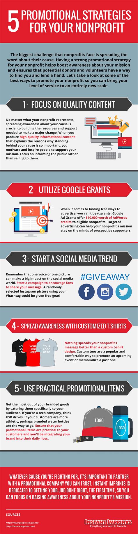 5 Promotional Strategies For Your Nonprofit Infographic Instant