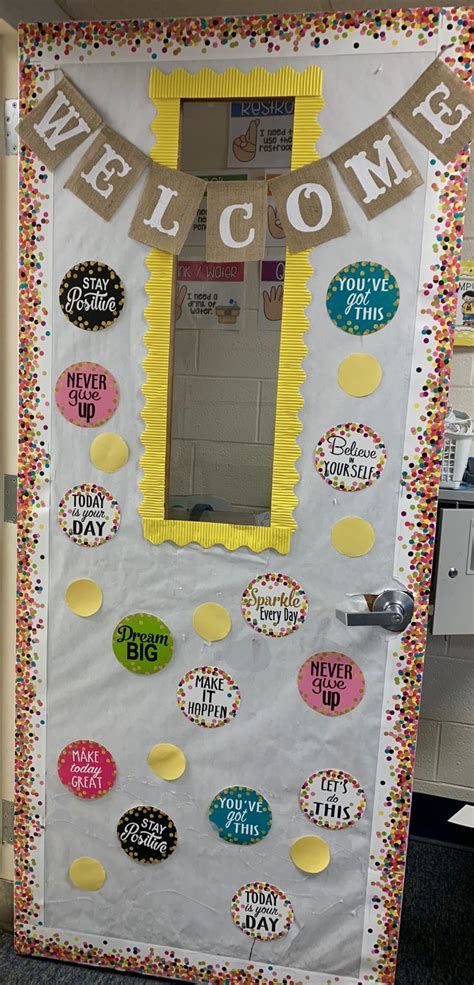 3rd Grade Classroom Door Colorful Confetti Border