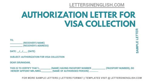 Authorization Letter For Visa Collection How To Write Authorization