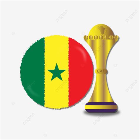 Sepak Bola Bendera Senegal Afrika Vektor Bendera Senegal Sepak Bola