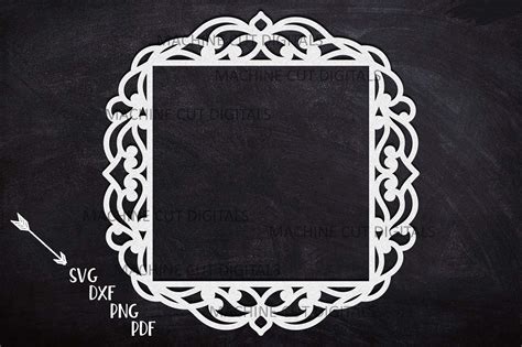 Square Frame With Swirls Cut Out Svg Graphic By Cornelia · Creative Fabrica
