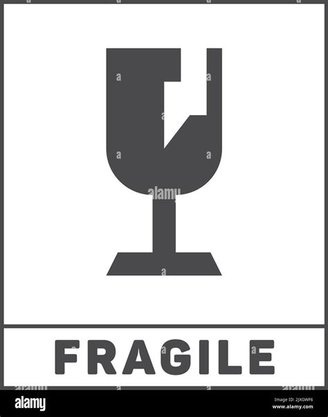 Fragile Sign Delivery Shipping Symbol Broken Glass Stock Vector Image