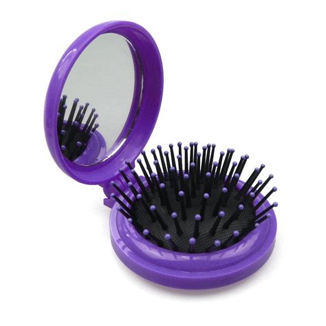 Buy Mini Portable Round Travel Massage Folding Comb Girl Airbag Hair Brush With Mirror At