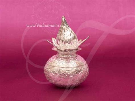 German Silver Kalasam Sombu With Decorated Coconut Buy Now 3 Inches