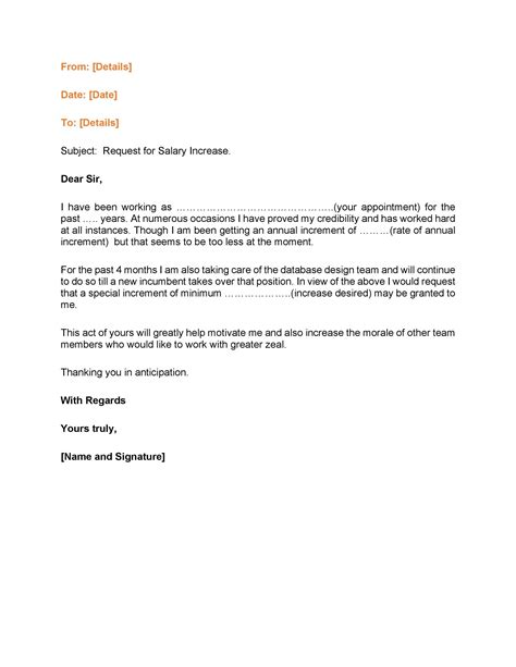 Salary Increase Request Letter Template Collection Letter Templates