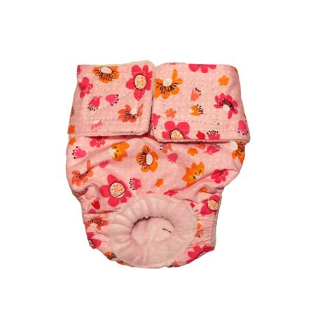 Cat Diaper Made In Usa Spring Flower On Pink Washable Cat Diaper L For