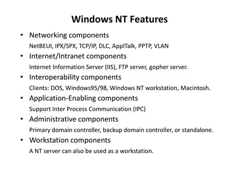 Ppt Windows Nt Operating System Powerpoint Presentation Free