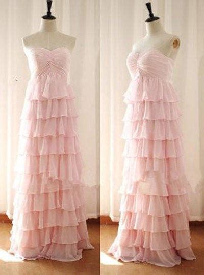 Long Chiffon Pink Bridesmaid Dress Flosluna Flosluna