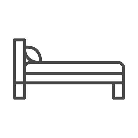 View Side Bed With Pillow Linear Icon Style 2594673 Vector Art At Vecteezy
