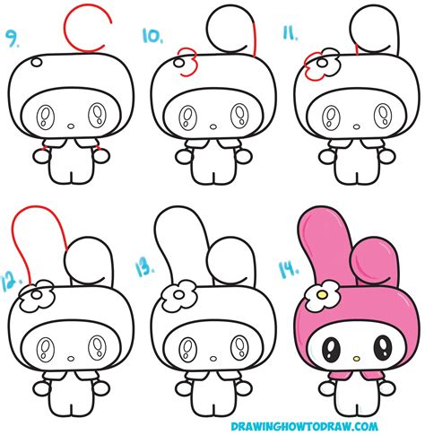 How To Draw Kawaii Chibi My Melody From Hello Kitty A Cute Bunny