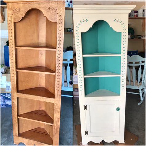 In my opinion, when you choose the color of your kitchen cabinets; Before and after photo of my refinished corner cabinet ...