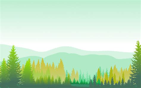 Download Forest Mountains Horizon Trees Minimal Digital Art
