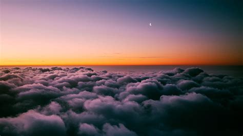 Download Wallpaper 1366x768 Clouds Porous Sunset Sky Horizon