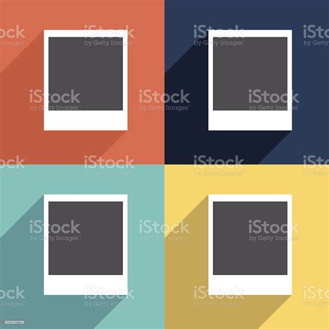 Vector Set Of Photo Blanks On Color Backgrounds Stock Illustration