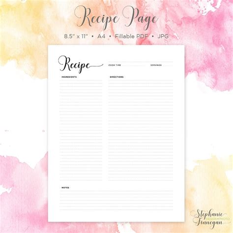 Rezeptkarten im aktuellen nordischen design zum kostenlosen download. Recipe Page Recipe Printable Recipe Card Recipe Template ...