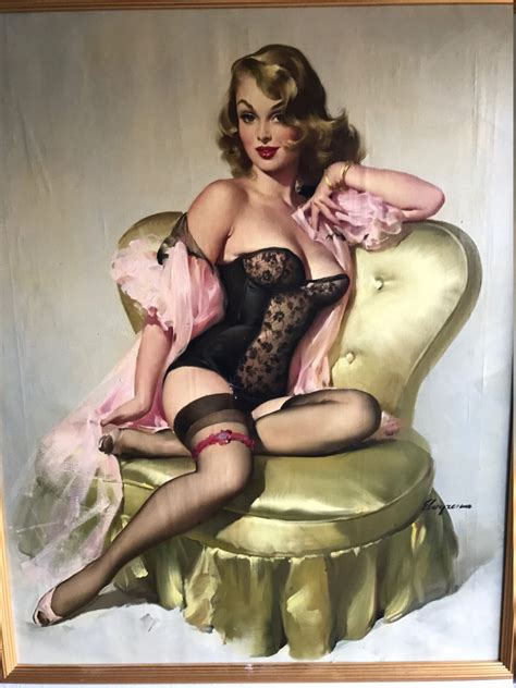 Original 1953 Elvgren Lola Or Sitting Pretty Pinup Painting Etsy Uk