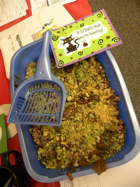 See more ideas about farewell cake, cake, cupcake cakes. Kitty Litter Cake I made for my friends going away party. On the scoop it says "It STINKS that ...