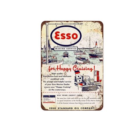 Esso Marine Outboards Sign Old Time Tin Sign Store