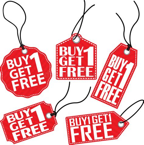 Buy 1 Get 1 Free Tag Set Vector Illustration Stock Vector