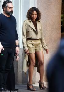 Naomie Harris Looks Sensational In Green Shorts Suit As She Shoots
