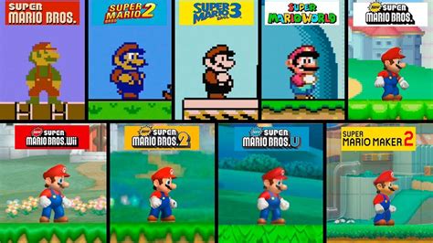 Super Mario Bros 2d Graphics Evolution Hd Models 1983 2019