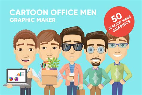 Male Cartoon Vector Creator 50 Characters Included Graphicmama