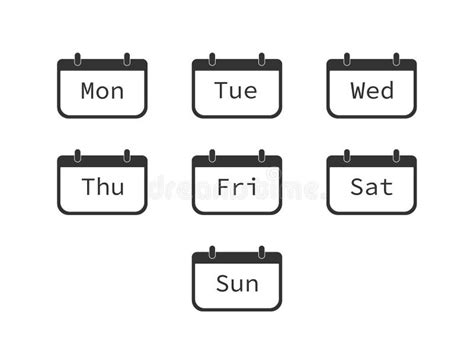 Week Days Calendar Icons Stock Illustrations 285 Week Days Calendar