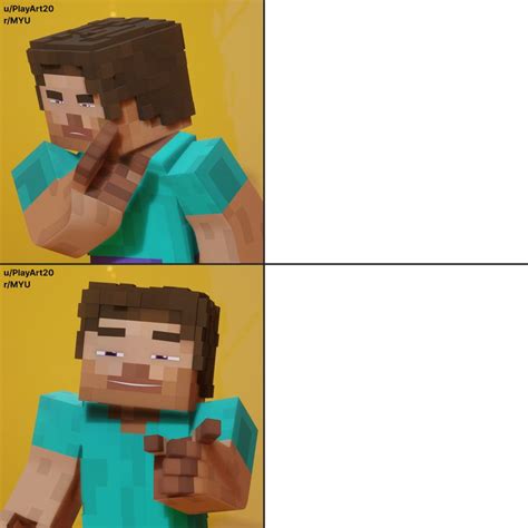 Minecraft Drake Meme Template Minecraft Minecraftmeme Minecraftmemes