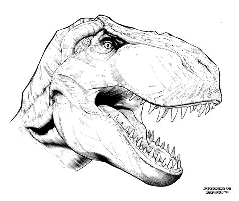 How To Draw T Rex Jurassic Sketch Tutorial Youtube