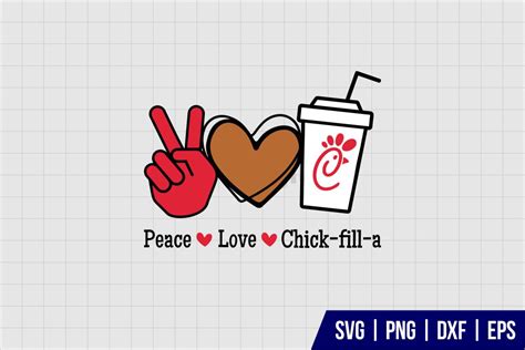 Peace Love Chick Fil A Svg Gravectory