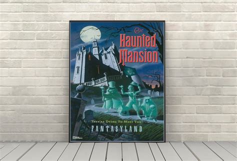 Haunted Mansion Poster Fantasyland Poster Disney Attraction Etsy