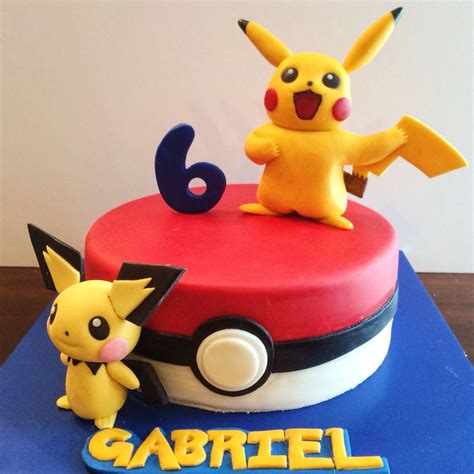 Pikachu Fondant Birthday Cake With Pokemon And Pichu Avengers Birthday