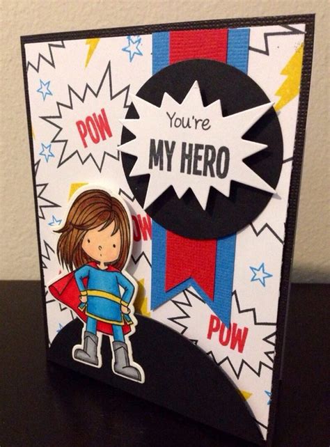 Youre My Hero Superhero Greeting Card By Thepaperymakery On Etsy