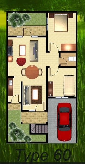 42 Gambar dan Denah Rumah Minimalis Type 60 | Desainrumahnya.com