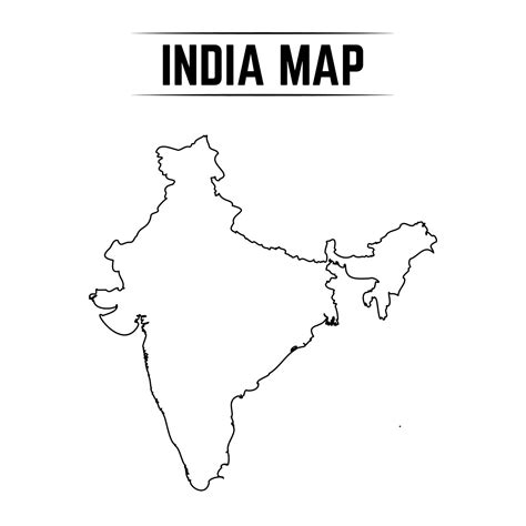 Outline Simple Map Of India Vector Art At Vecteezy