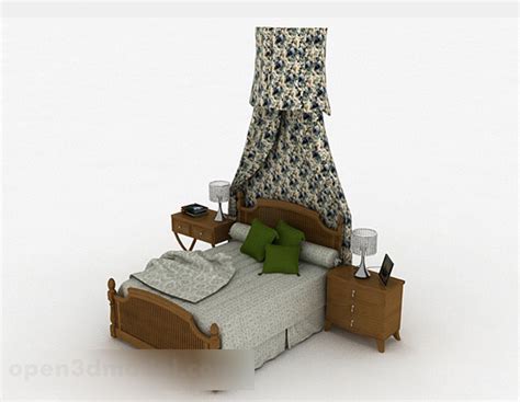 Southeast Asian Style Double Bed Design Free 3d Model Max Open3dmodel