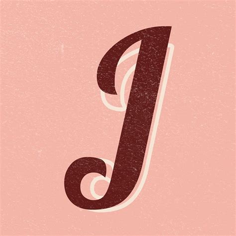 Alphabet Letter J Vintage Handwriting Cursive Font Psd Free Image By