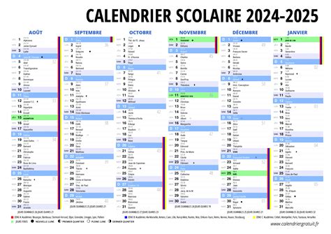 Calendrier 2024 2025 Consultez Et Imprimez Le Calendrier Scolaire 2025
