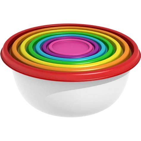 Mainstays 14 Piece Round Rainbow Food Storage And Mixing Bowl Set