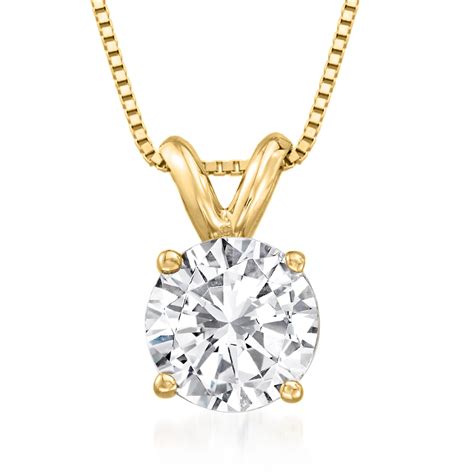 100 Carat Diamond Solitaire Necklace In 14kt Yellow Gold Ross Simons