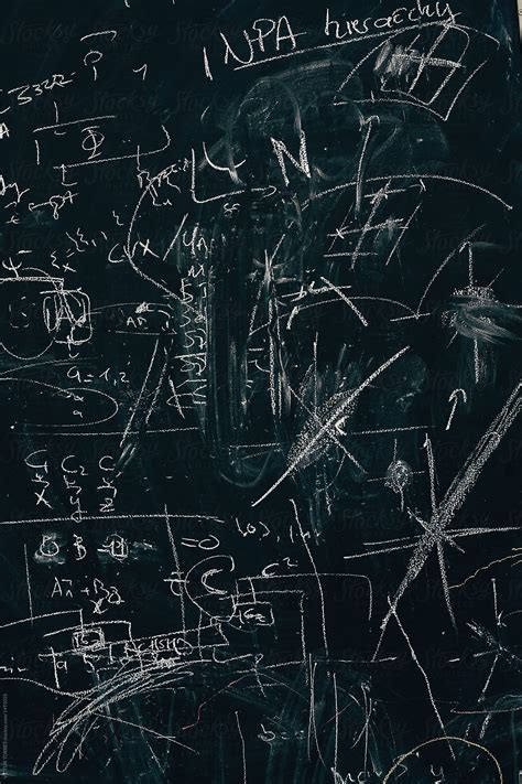 Maths Formulas Written By White Chalk On The Blackboard Backgrou Del