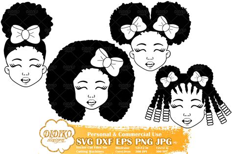 Peeking Afro Girl Svg