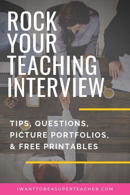 Rock Your Teacher Interview Tips Questions And Portfolios