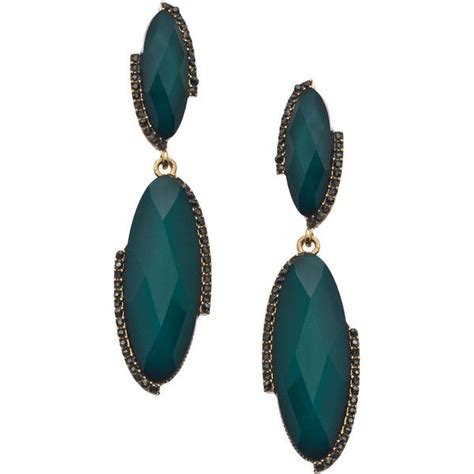 Blu Bijoux Elongated Emerald Drop Earrings Sparkling Jewelry
